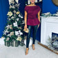 Monica Gold Clasp Detail Top Burgundy