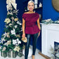 Monica Gold Clasp Detail Top Burgundy
