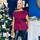 Monica Gold Clasp Detail Top Burgundy