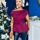 Monica Gold Clasp Detail Top Burgundy