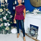 Monica Gold Clasp Detail Top Burgundy
