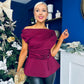 Monica Gold Clasp Detail Top Burgundy