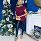 Monica Gold Clasp Detail Top Burgundy