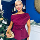 Monica Gold Clasp Detail Top Burgundy