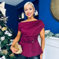 Monica Gold Clasp Detail Top Burgundy
