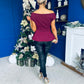 Monica Gold Clasp Detail Top Burgundy