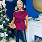 Monica Gold Clasp Detail Top Burgundy