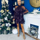 Joe Sequin Detail Mini Dress Plum