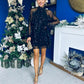 Joe Sequin Detail Mini Dress Black