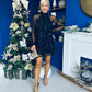 Joe Sequin Detail Mini Dress Black