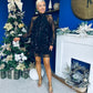 Joe Sequin Detail Mini Dress Black