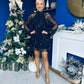 Joe Sequin Detail Mini Dress Black