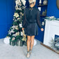 Larissa High Neck Long Sleeve Mini Dress Black