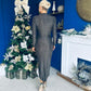 Sarah Plunge Neck Occasion Dress Metallic Gold