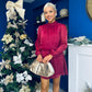 Larissa High Neck Long Sleeve Mini Dress Wine