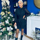 Daphne High Neck Mini Dress Black