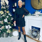 Daphne High Neck Mini Dress Black