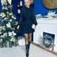 Daphne High Neck Mini Dress Black
