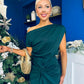 Riadh Gathered Detail Occasion Dress Forest