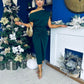 Riadh Gathered Detail Occasion Dress Forest
