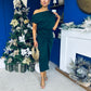 Riadh Gathered Detail Occasion Dress Forest
