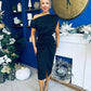 Riadh Gathered Detail Occasion Dress Black