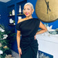 Riadh Gathered Detail Occasion Dress Black