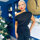 Riadh Gathered Detail Occasion Dress Black