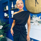 Riadh Gathered Detail Occasion Dress Black