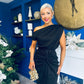 Riadh Gathered Detail Occasion Dress Black