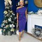 Riadh Gathered Detail Occasion Dress Violet