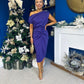 Riadh Gathered Detail Occasion Dress Violet