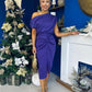 Riadh Gathered Detail Occasion Dress Violet
