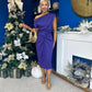 Riadh Gathered Detail Occasion Dress Violet