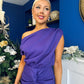 Riadh Gathered Detail Occasion Dress Violet