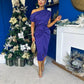 Riadh Gathered Detail Occasion Dress Violet