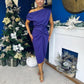 Riadh Gathered Detail Occasion Dress Violet