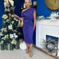 Riadh Gathered Detail Occasion Dress Violet