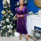 Blaithin Button Detail Detail Midi Dress Velvet Violet