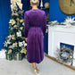 Blaithin Button Detail Detail Midi Dress Velvet Violet