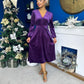 Blaithin Button Detail Detail Midi Dress Velvet Violet