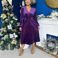 Blaithin Button Detail Detail Midi Dress Velvet Violet