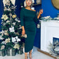 Cliona Asymmetric Ruched Occasion Dress Forest