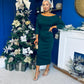 Cliona Asymmetric Ruched Occasion Dress Forest