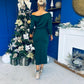 Cliona Asymmetric Ruched Occasion Dress Forest