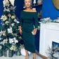 Cliona Asymmetric Ruched Occasion Dress Forest