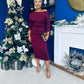 Cliona Asymmetric Ruched Occasion Dress Wine