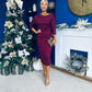 Cliona Asymmetric Ruched Occasion Dress Wine