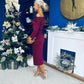 Cliona Asymmetric Ruched Occasion Dress Wine