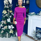 Cliona Asymmetric Ruched Occasion Dress Orchid